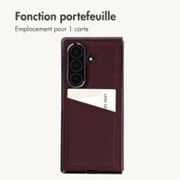 imoshion Étui arrière MagSafe en cuir synthétique avec porte-cartes Samsung Galaxy Z Fold 8 Ultra - Wine Red
