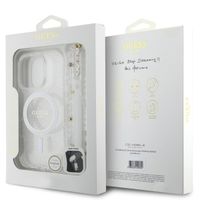 Guess MagSafe IML Glitter Case avec beads strap Apple iPhone 16 Pro - Transparent