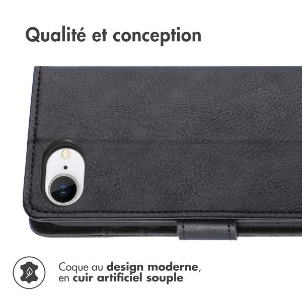 imoshion Étui de télephone portefeuille de luxe Apple iPhone 17e / 16e - Noir