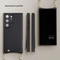 Selencia Coque de télephone Nova avec cordon et porte-cartes Samsung Galaxy S24 Ultra - Noir