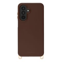 Selencia Coque arrière Rivièra avec MagSafe avec crochets amovibles Samsung Galaxy A17 (5G) / (4G) - Choco Brown