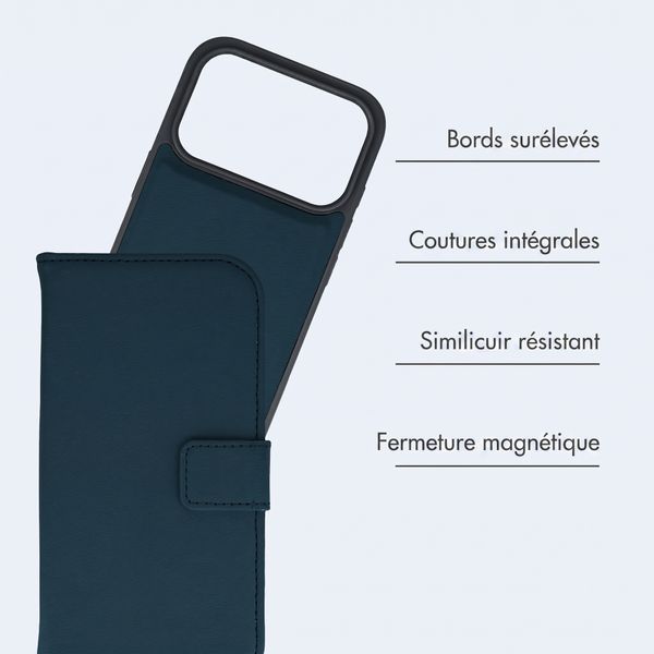 imoshion Étui portefeuille luxe 2-en-1 amovible Apple iPhone 18 Pro Max / 17 Pro Max - Bleu
