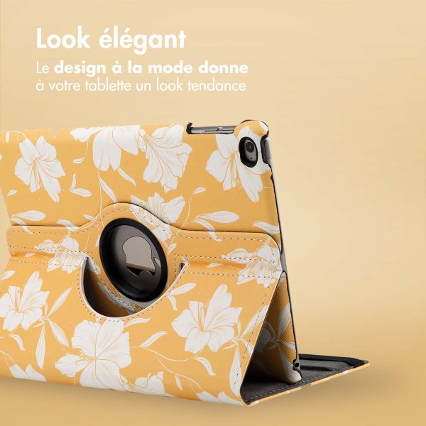 imoshion Coque tablette Design rotatif à 360° Apple iPad 6 (2018) 9.7 pouces / iPad 5 (2017) 9.7 pouces - Yellow Flowers