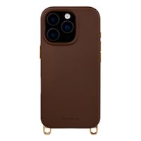 Selencia Coque arrière Rivièra avec MagSafe avec crochets amovibles Apple iPhone 16 Pro Max - Choco Brown