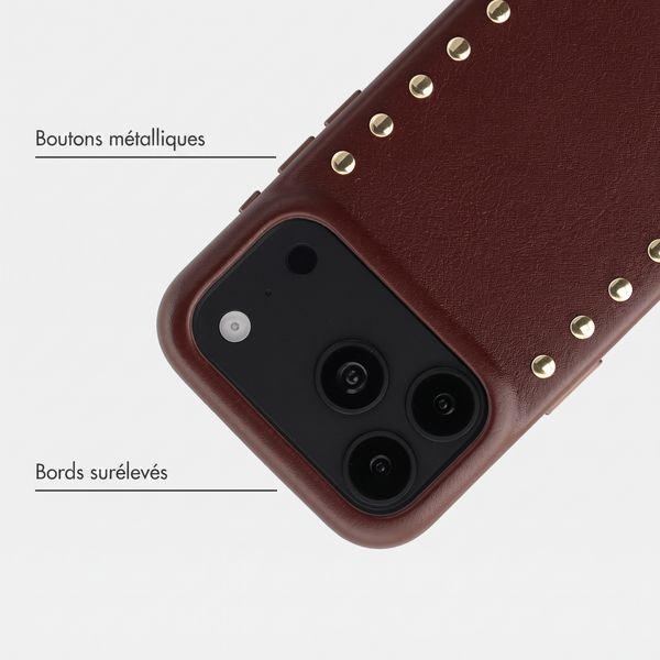 Selencia Coque arrière Studs avec MagSafe Apple iPhone 18 Pro Max / 17 Pro Max - Cacao Crush