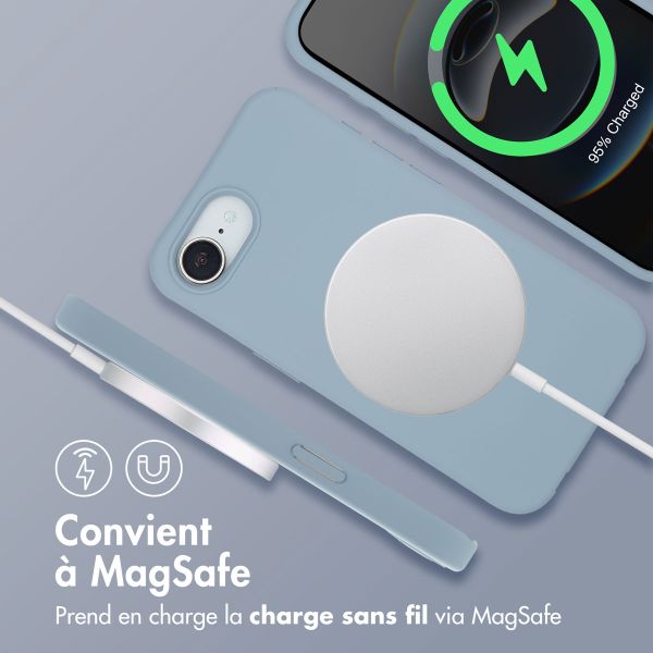 imoshion Coque arrière Color avec cordon amovible et MagSafe Apple iPhone 17e / 16e - Ash Blue