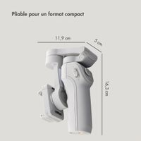 Selencia Stabilisateur Gimbal avec éclairage LED - Suivi intelligent - Trépied - Cosy Grey