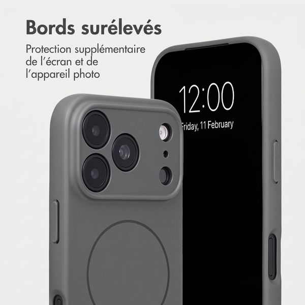 Accezz Coque Grip avec MagSafe Apple iPhone 18 Pro / 17 Pro - Gris
