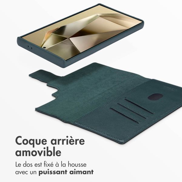 Accezz Étui de télephone portefeuille en cuir 2-en-1 avec MagSafe Samsung Galaxy S24 Ultra - Cedar Green
