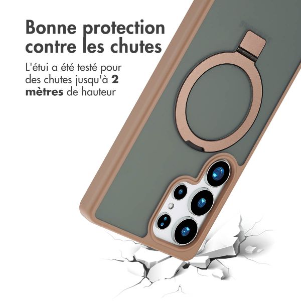 Accezz Coque Ring Stand avec MagSafe Samsung Galaxy S25 Ultra - Marron