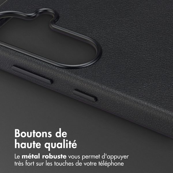 Accezz Coque arrière en cuir avec MagSafe Samsung Galaxy S26 Plus - Onyx Black