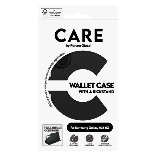 CARE by PanzerGlass Feature Wallet Case w. Kickstand avec MagSafe Samsung Galaxy A36 - Noir