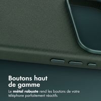 Accezz Coque arrière en cuir avec MagSafe Apple iPhone 18 Pro Max / 17 Pro Max - Cedar Green