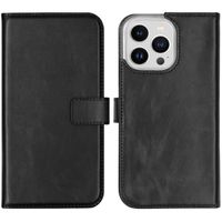 Selencia Étui portefeuille en cuir véritable Apple iPhone 14 Pro Max - Noir