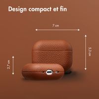 Accezz Coque en cuir véritable  Apple Airpods Pro 3 - Cognac