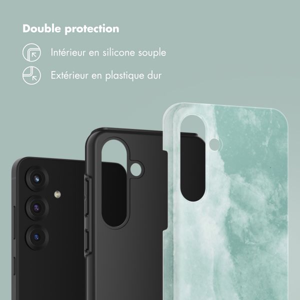 Selencia Coque arrière Vivid Samsung Galaxy S25 Plus - Marble Grayed Jade