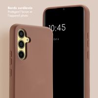 Selencia Coque avec dragonne de luxe Samsung Galaxy A54 (5G) - Marron