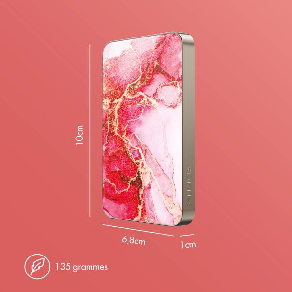 Selencia Powerbank Vivid 5 000 mAh - MagSafe et Qi - Desert Gold / Rosy Marble