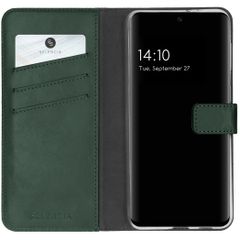 Selencia Étui portefeuille en cuir véritable Samsung Galaxy A32 (4G) - Vert