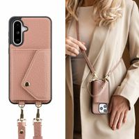 Selencia Coque de télephone Sera avec cordon et porte-cartes enveloppe Samsung Galaxy A36 / A56 - Old Pink