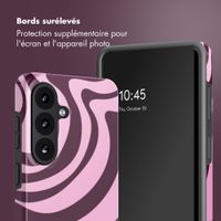 Selencia Coque arrière Vivid avec MagSafe Samsung Galaxy S26 - Wavy Swirl Pink Plum