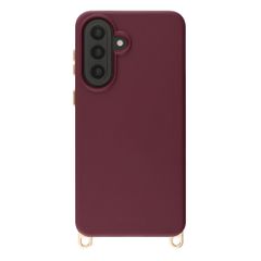 Selencia Coque arrière Rivièra avec MagSafe avec crochets amovibles Samsung Galaxy A57 (5G) - Bold Burgundy