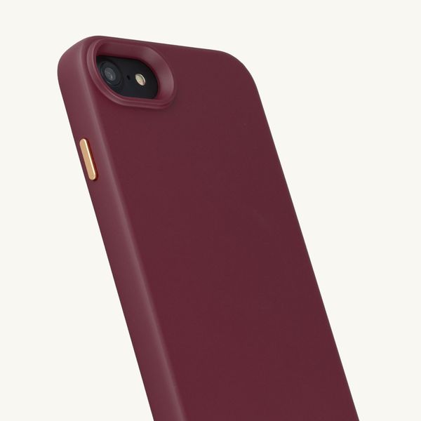 Selencia Coque arrière Rivièra avec MagSafe avec crochets amovibles Apple iPhone SE (2022 / 2020) / 8 / 7 / 6(s) - Bold Burgundy