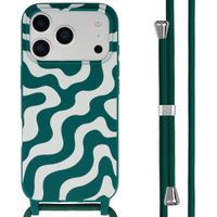 imoshion Coque design en silicone avec cordon Apple iPhone 17 Pro - Petrol Green Groovy