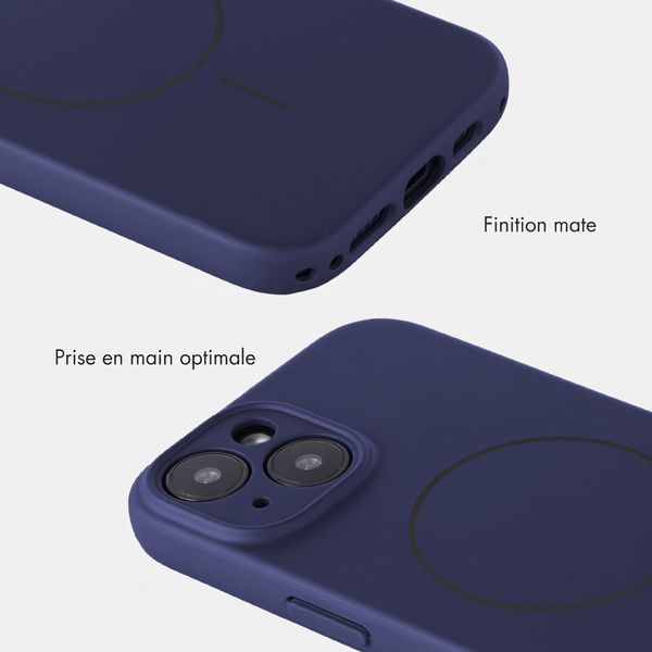 Accezz Coque Grip avec MagSafe Apple iPhone 13 - Bleu foncé