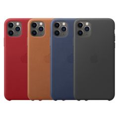 Apple 4 Pack Coque Leather Apple iPhone 11 Pro Max - Red + Saddle Brown + Midnight Blue + Black