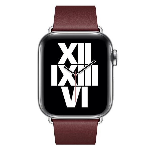Apple Bracelet Leather Band Modern Buckle Apple Watch | 38/40/41/42 mm - Taille L - Garnet