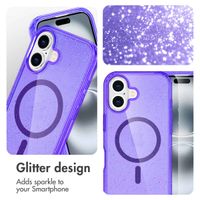 imoshion Coque Pailletée avec MagSafe Apple iPhone 16 - Paillettes Violet