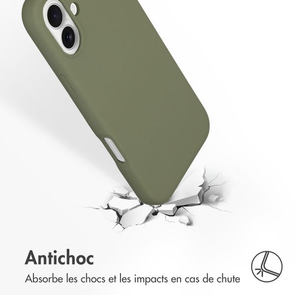 Accezz Coque Liquid Silicone avec MagSafe Apple iPhone 16 - Cooper Green