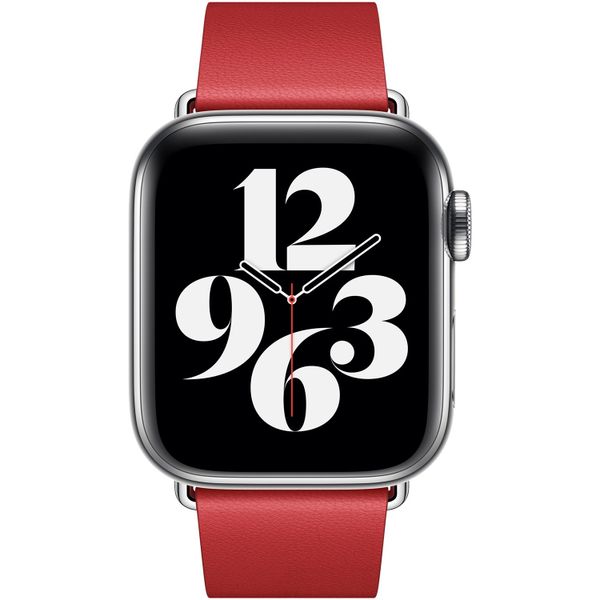 Apple Bracelet Leather Band Modern Buckle Apple Watch | 38/40/41/42 mm - Taille L - Scarlet Red
