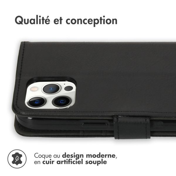 imoshion Étui de télephone portefeuille de luxe Apple iPhone 12 Pro Max - Noir