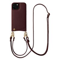 Selencia Coque de télephone Nova avec cordon et porte-cartes Apple iPhone 15 - Bold Burgundy