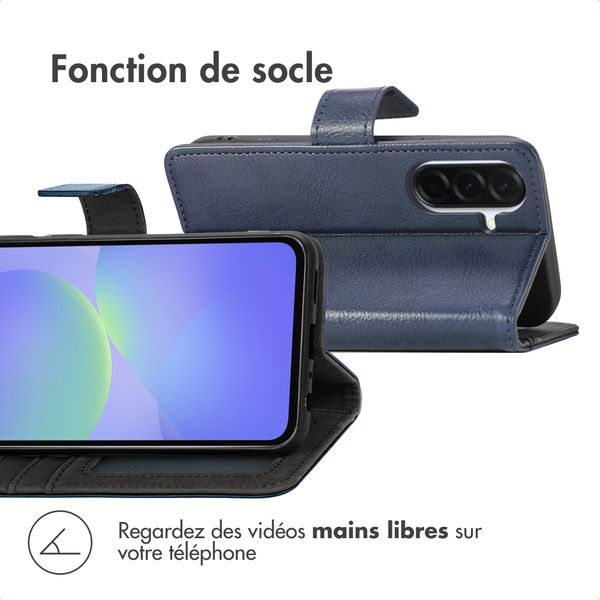imoshion Étui de télephone portefeuille de luxe Samsung Galaxy A37 (5G) - Bleu foncé