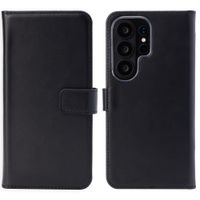 Selencia Étui portefeuille en cuir véritable Samsung Galaxy S26 Ultra - Noir