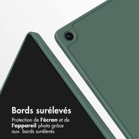 Accezz Coque tablette portefeuille Smart Silicone Samsung Galaxy Tab A9 8.7 pouces - Vert foncé