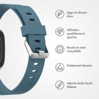 imoshion Bracelet silicone Fitbit Versa / Versa 2 / Versa Lite - Taille L - Bleu & Gris
