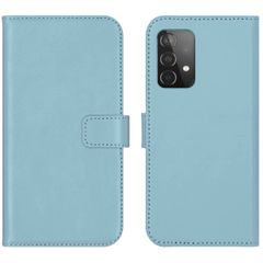 Selencia Étui portefeuille en cuir véritable Samsung Galaxy A52(s) (5G/4G) - Air Blue