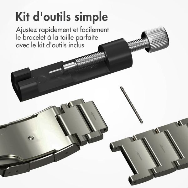 Accezz Bracelet en acier Titane mat Apple Watch | 44/45/46/49 mm - Titanium