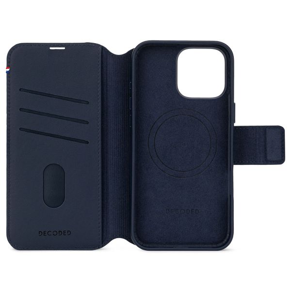 Decoded Portefeuille détachable 2 en 1 en cuir MagSafe Apple iPhone 16 Pro Max - Navy
