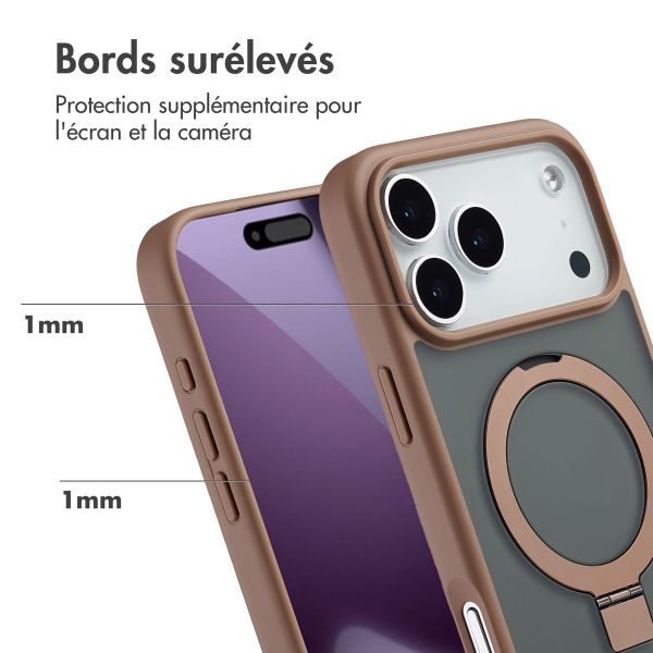 Accezz Coque Ring Stand avec MagSafe Apple iPhone 17 Pro Max - Marron