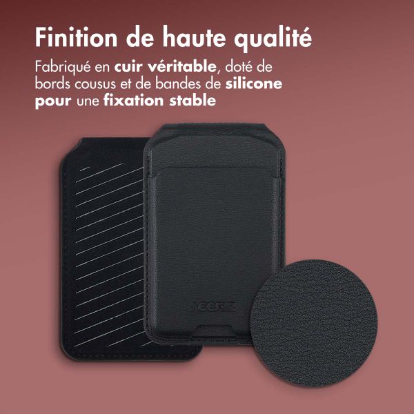 Accezz Portefeuille en cuir avec support - Compatible avec MagSafe et Qi2 - Onyx Black