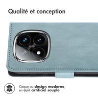imoshion Étui de télephone portefeuille de luxe Xiaomi Redmi Note 14 Pro (5G) - Bleu clair