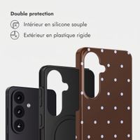 Selencia Coque arrière Vivid avec MagSafe Samsung Galaxy S26 FE - Happy Dots Chocolate