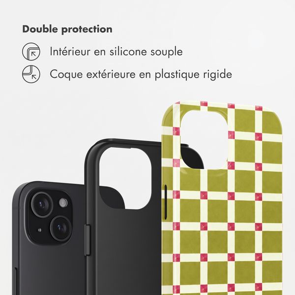 Selencia Coque arrière Vivid Apple iPhone 15 - Check This Olive