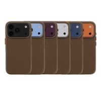 Accezz Coque arrière en cuir avec MagSafe Apple iPhone 18 Pro Max / 17 Pro Max - Marron café