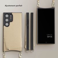 Selencia Coque de télephone Nova avec cordon et porte-cartes Samsung Galaxy S24 Ultra - Beige